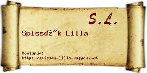 Spissák Lilla névjegykártya